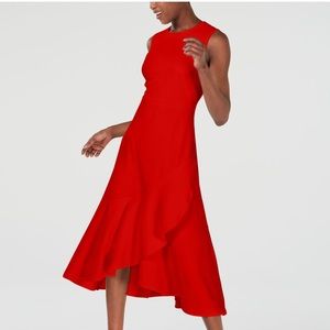 Calvin Klein red dress with ruffle bottom
